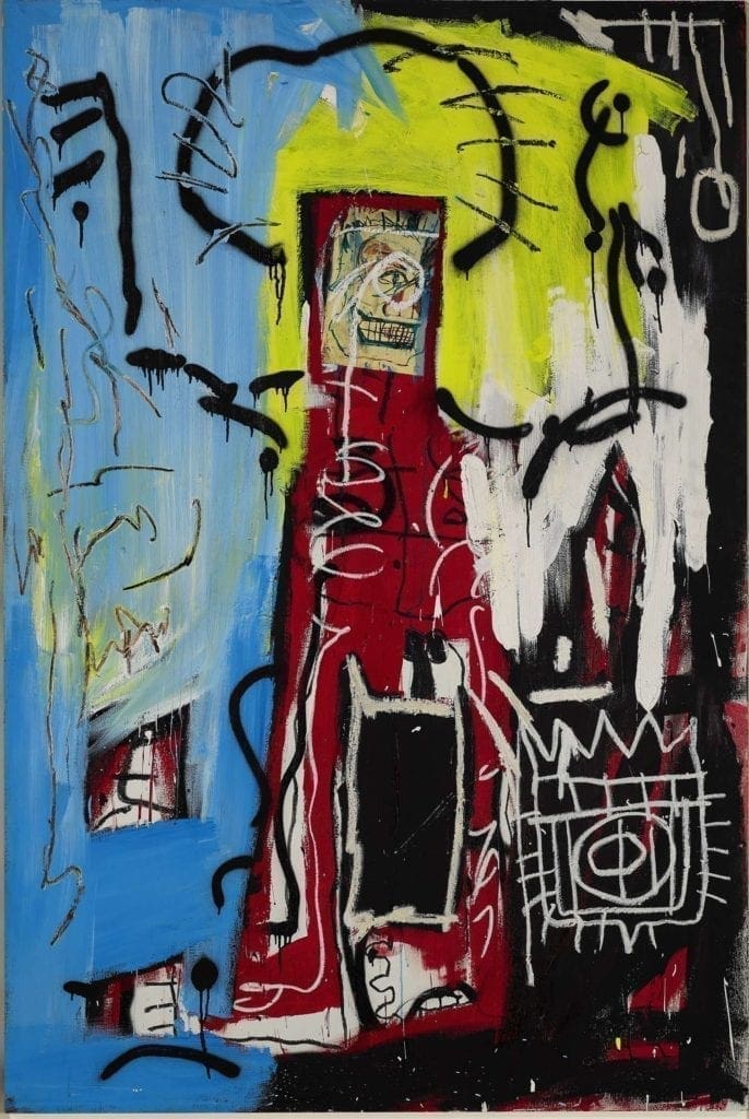 Lot 13, Jean-Michel Basquiat, Untitled (One eyed man or xerox face)-squashed