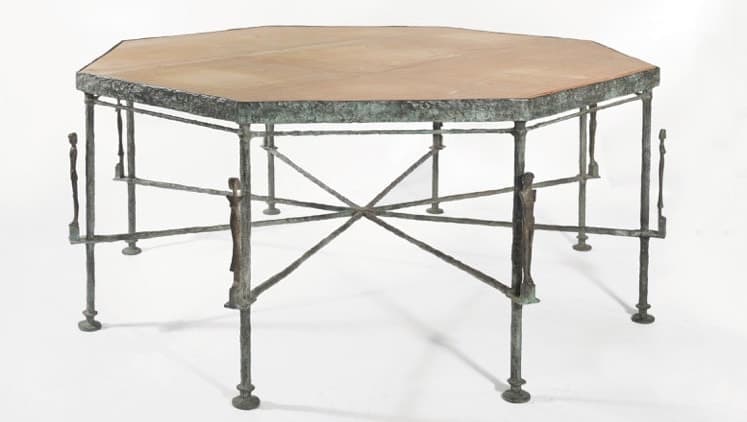 table-ronde-caryatides-atlantes-giacometti table atlantes et caryatides giacommetti hubert de givenchy enchères