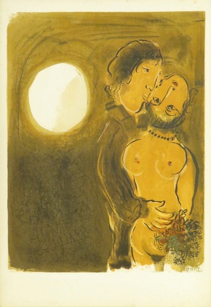 lithographie-chagall-saint-valentin-min litho Chagall enchères