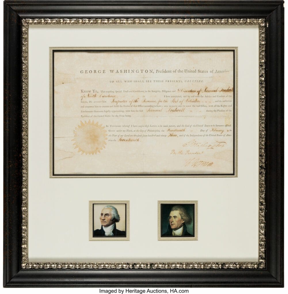 George Washington and Thomas Jefferson Appointment Signed Heritage Auctions George Washington and Thomas Jefferson Appointment Signed Heritage Auctions