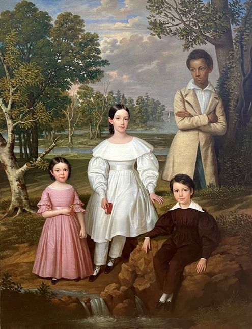image Image: Attributed to Jacques Guillaume Lucien Amans (Franco-American, Maastricht (then under French rule) 1801–1888 Paris). Bélizaire and the Frey Children, ca. 1837. Oil on canvas. 47 1/4 × 36 1/4 in. (120 × 92.1 cm). The Metropolitan Museum of Art, Purchase, Acquisitions Fund, Brooke Russell Astor Bequest, Friends of the American Wing Fund, Muriel J. Kogan Bequest, and funds from various donors, 2023. Courtesy of Ben Elwes Fine Art.